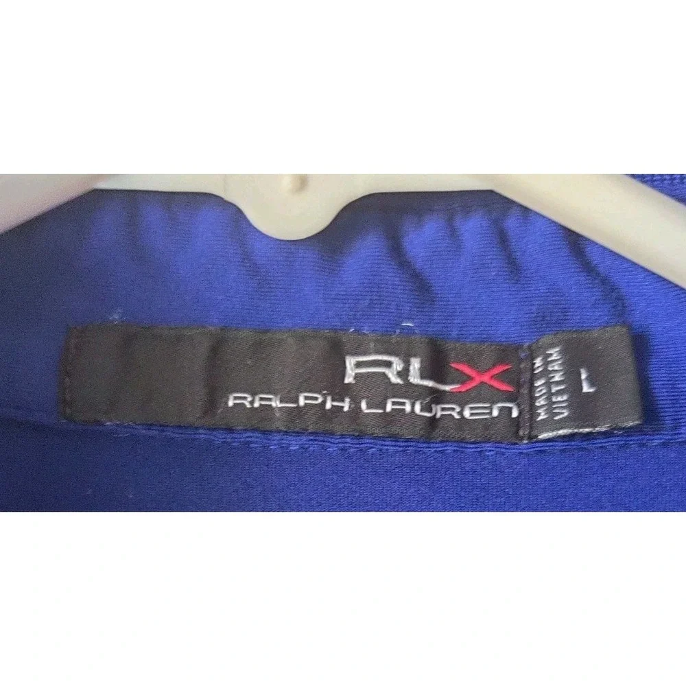RLX Ralph Lauren‎ Men's Polo Shirt Royal Blue Golf Shirt Sleeve Size Large